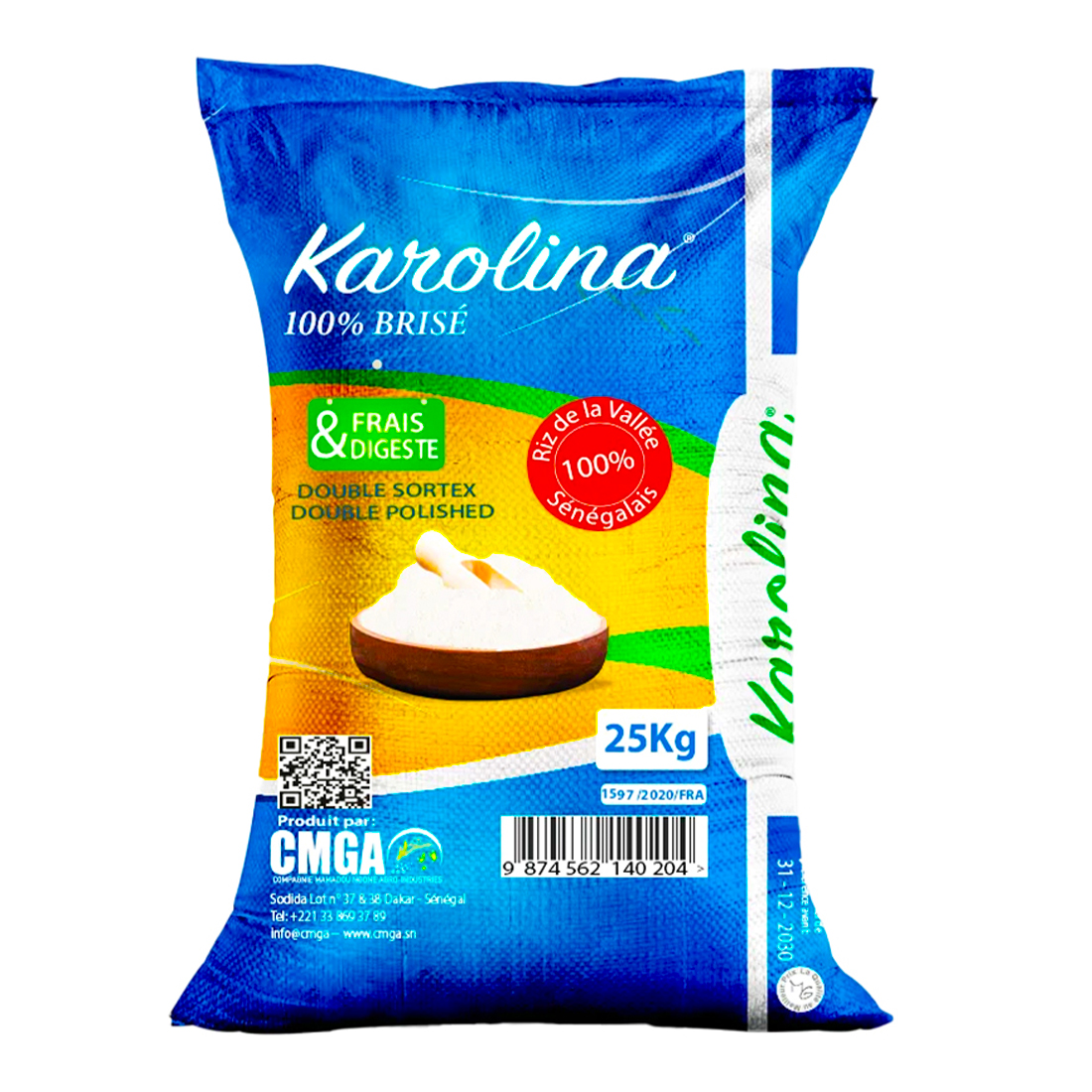 Riz de la Vallée Karolina 100% brise 25Kg